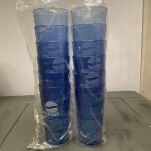 Pepsi Blue Plastic Restaurant Cups Glasses Lot of 12 NEW 20oz  Impact 0120